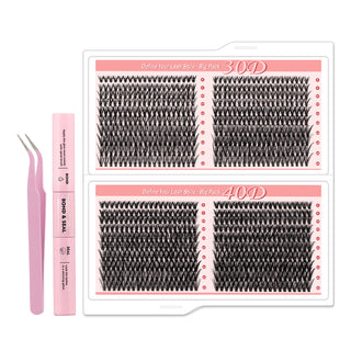 800pcs 30D40D Natural Lash Clusters kit with 8-18mm Mixed Lengths