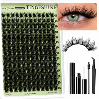 168pcs Fluffy/Volume 8-16mm Mixed Lengths Lash Clusters with Bond Seal, Tweezer & Brush