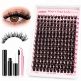 168pcs Volume/Spiky 8-16mm Mixed Lengths Lash Clusters with Bond Seal, Tweezer & Brush