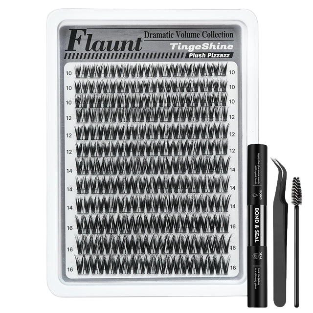 132pcs Wispy 8-16mm Mixed Lengths Lash Clusters with Bond Seal, Tweezer & Brush