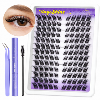 140pcs Wispy/Manga Lash Clusters with Bond Seal, Tweezer & Brush