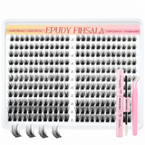 240pcs Fluffy/Volume 10-16mm Mixed Lengths Lash Clusters with Bond Seal, Tweezer