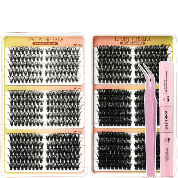 530pcs Fluffy/Volume Lash Clusters with Bond Seal, Tweezers