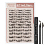 132pcs Wispy 8-16mm Mixed Lengths Lash Clusters with Bond Seal, Tweezer & Brush