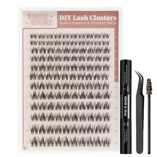 132pcs Wispy 8-16mm Mixed Lengths Lash Clusters with Bond Seal, Tweezer & Brush