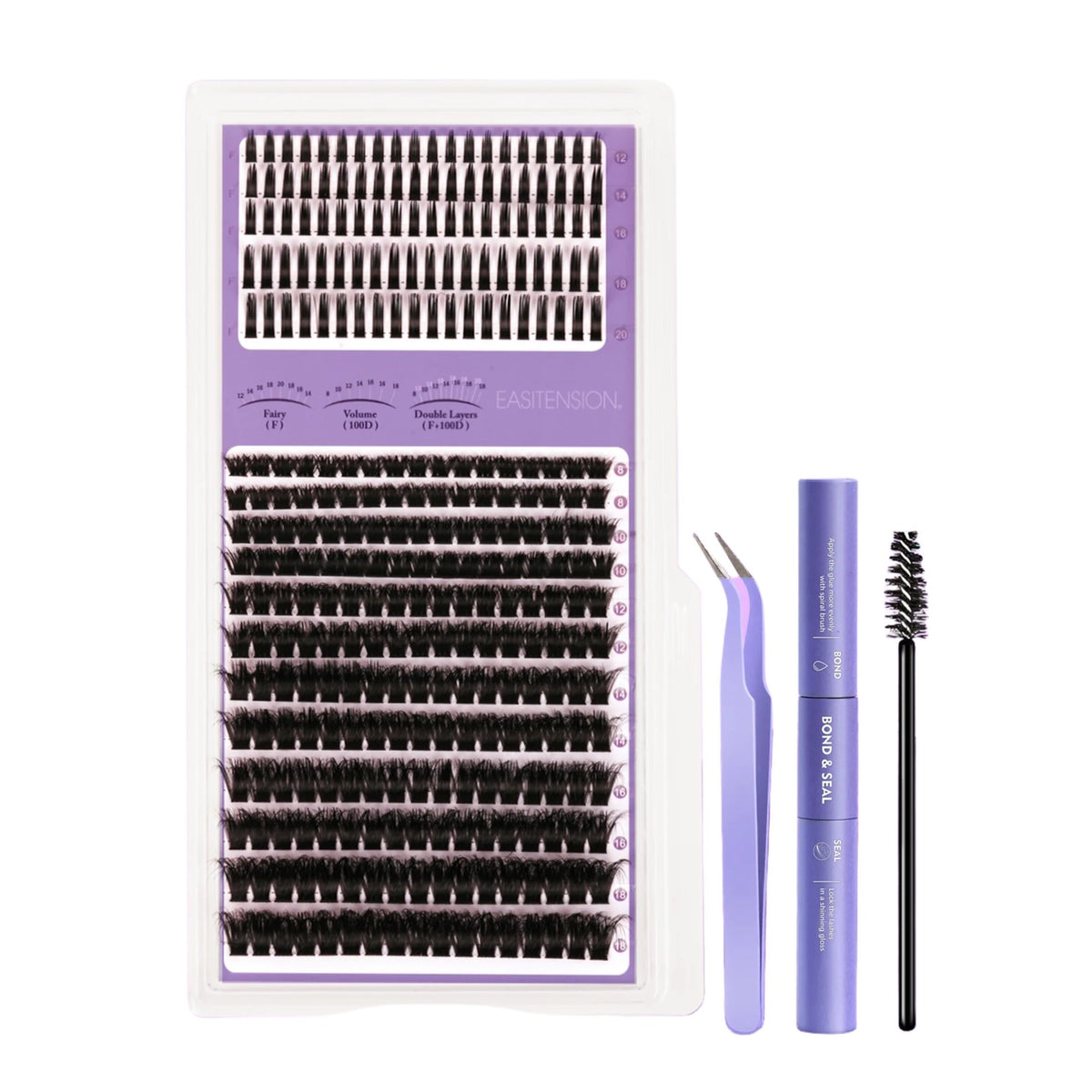 316pcs Spiky 8-16mm Mixed Lengths lashes with bond and seal