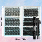708pcs Wispy/Manga/Fluffy/Volume Lash Clusters Kit with 10-16mm Mixed Lengths with Bond Seal, Tweezer & Brush