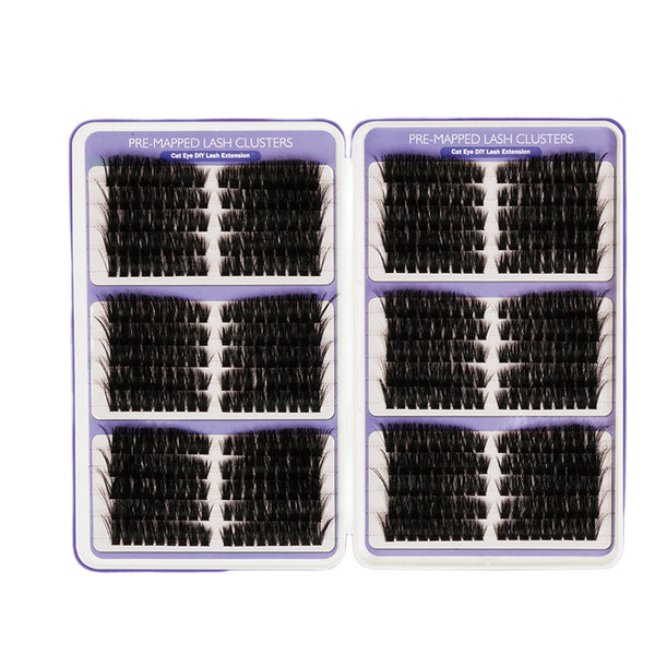 120pcs Spider-Style Eyelash Extensions, Manga Style, Mixed Lengths 10–16 mm with tools