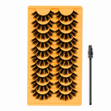 10 Pairs Fluffy/Volume lashes with brush