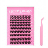 130pcs Fluffy/Volume/Self-adhesive Lash Clusters Kit with 8-16mm Mixed Lengths with Tweezer