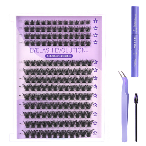 156pcs Self-Adhesive False Eyelashes, 8–16 Mixed Lengths