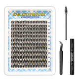 132pcs Wispy/Fluffy 10-16mm Mixed Lengths Lash Clusters Kit with with Bond Seal, Tweezer & Brush