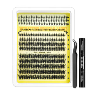 240PCS Spiky 7-16mm Mixed Lengths Lash Cluster Extensions with bond and seal