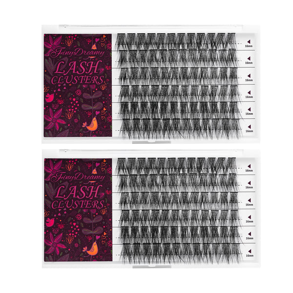 72pcs 2 Boxes Natural Lash Clusters Kit with 16mm Lengths