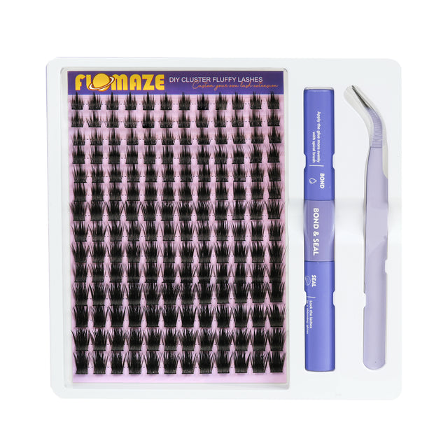 280pcs Spiky 10-16mm Mixed Lengths Lash Cluster Extensions with bond and seal