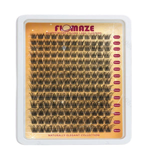 168pcs Fluffy 8-16mm Mixed Lengths Lash Clusters with Bond Seal, Tweezer & Brush