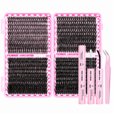 800PCS Fluffy/Volume 10-16mm Mixed Lengths Lashes with Bond and Seal