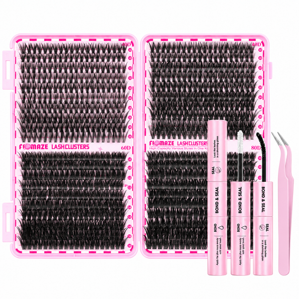 800PCS Fluffy/Volume 10-16mm Mixed Lengths Lashes with Bond and Seal
