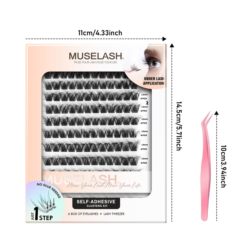 156pcs Fluffy Self-Adhesive False Eyelashes with 8-16mm Mixed Lengths