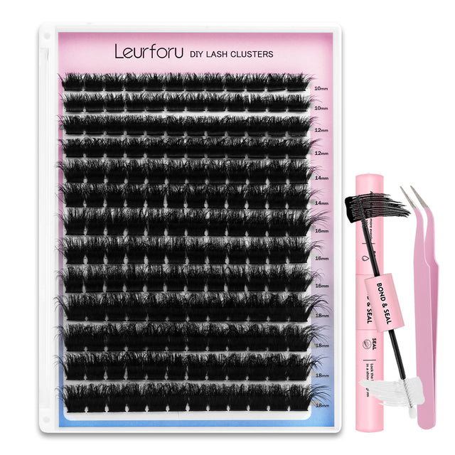 156pcs 200D Fluffy/Volume Lash Clusters kit with 10-18mm Mixed Lengths