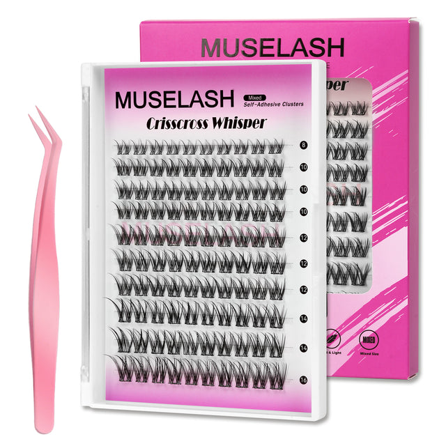 130pcs Wispy/Manga Self-Adhesive False Eyelashes with 8-16mm Mixed Lengths