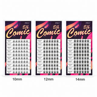 180PCS Spiky Natural 10-14mm Mixed Lengths Lashes, 3-Pack
