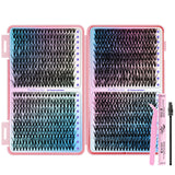 800PCS Fluffy 9-16mm Mixed Lengths Lash Cluster Extensions with bond and seal