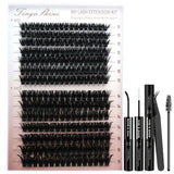 224pcs Volume Lashes 80D+100D 8-16mm Mixed Lengths Lash Clusters Kit with bond and seal