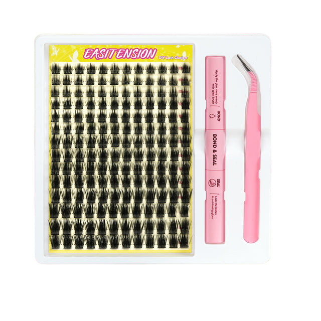 168pcs volume/Spiky 10-16mm Mixed Lengths Lash Clusters with Bond Seal, Tweezer & Brush