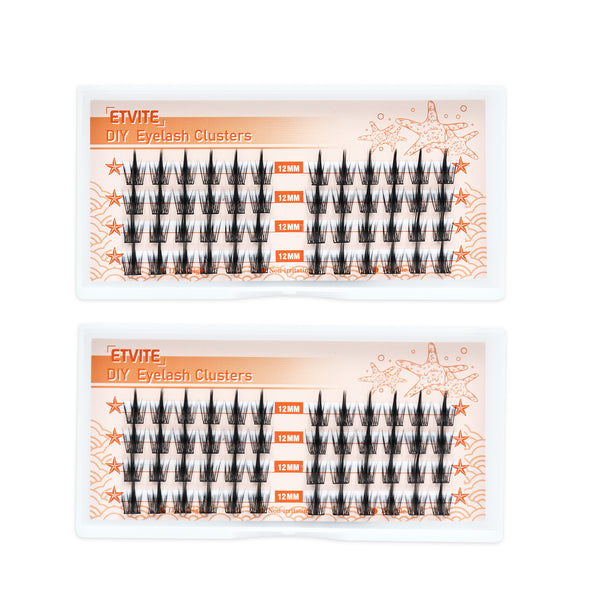 48pcs 2 Boxes Spiky Lash Clusters Kit with 12mm Lengths