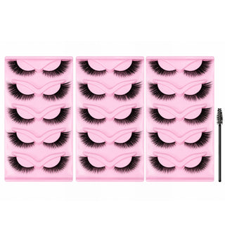 5 Pairs of False Eyelashes in 3 Trays Fluffy Lash Clusters Kit