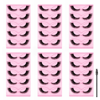 5 Pairs of False Eyelashes in 6 Trays Fluffy Lash Clusters Kit