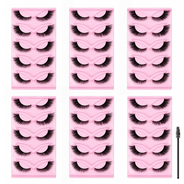 5 Pairs of False Eyelashes in 6 Trays Fluffy Lash Clusters Kit