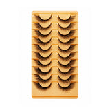 10 pairs natural fluffy half lashes cat eye cluster