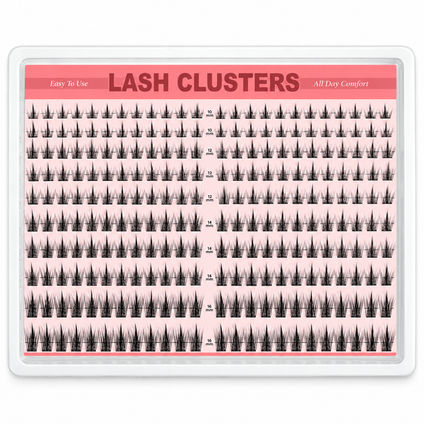240PCS Spiky 10-16mm Mixed Lengths Lashes with Bond and Seal