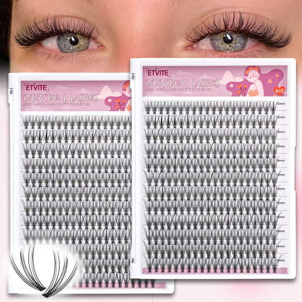 100pcs Wispy Lash Clusters with 10-12mm Mixed Lengths